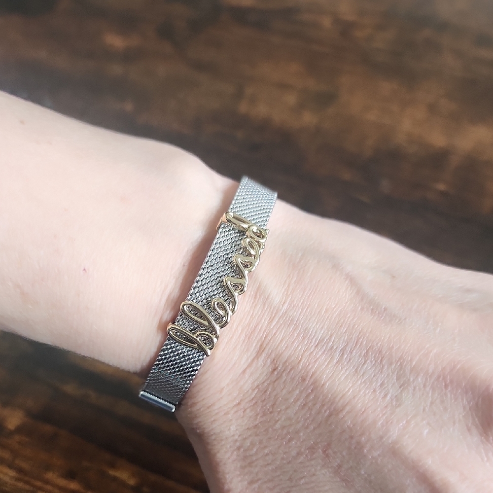 Gold and Silver 'Blessed' Bracelet